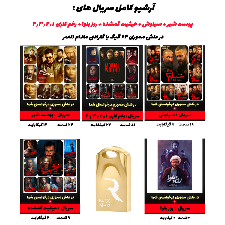 سریال پوست شیر و زخم کاری و سیاوش در فلش مموری