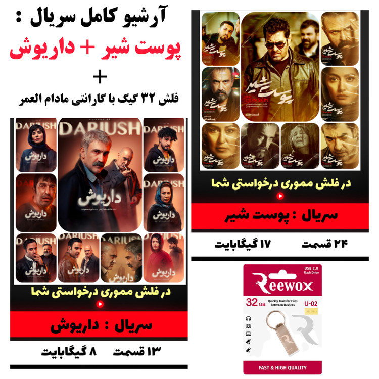 خرید فلش مموری 32 گیگ سریال پوست شیر و داریوش